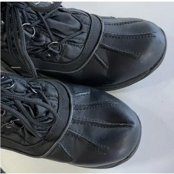 Totes Boots Womens Size 8 Black Winter Survivor Quilted Ankle Snow Faux Fur Zip - Picture 9 of 10